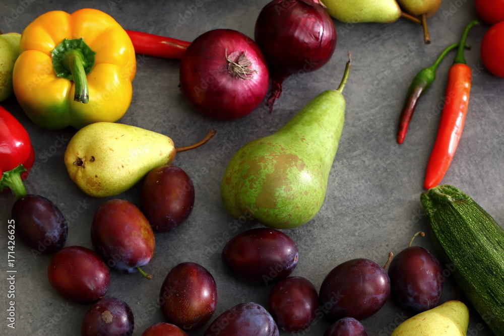 Autumn crops among fruits and vegetables. Autumn crops among fruits and vegetables.