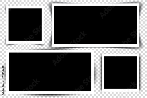Set of Retro photo frames with shadows. Vector illustration. EPS10