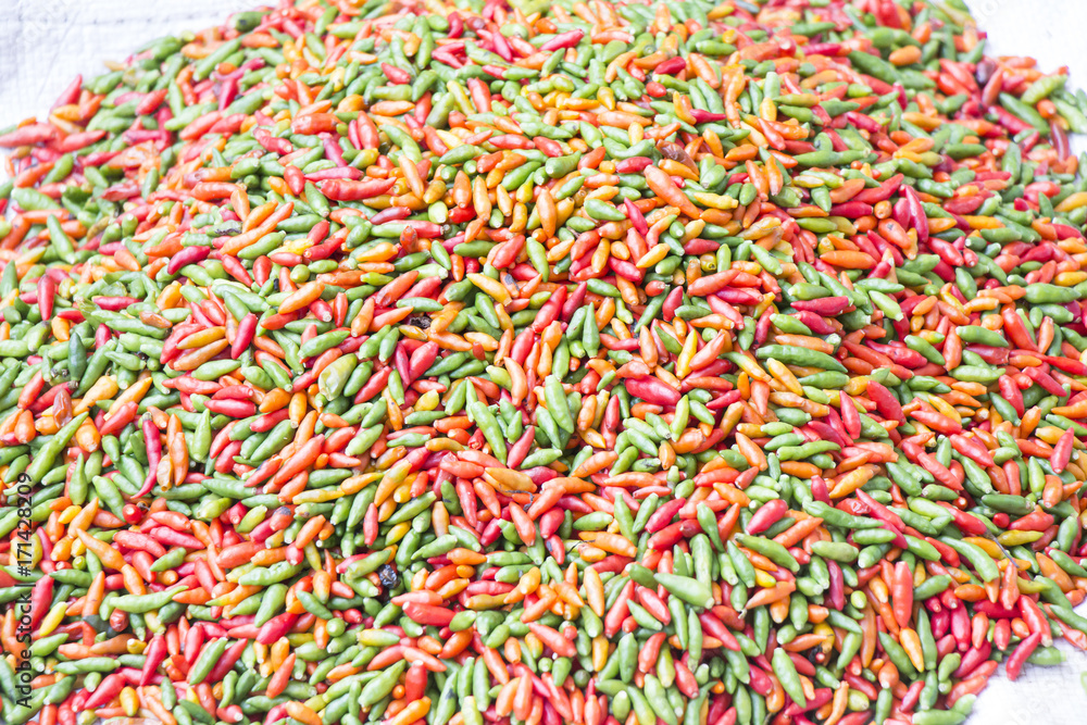 Pile of colorful guinea pepper