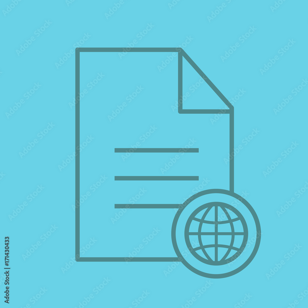 Web document color linear icon Web document color linear icon