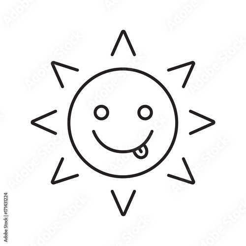 Yummy sun smile linear icon