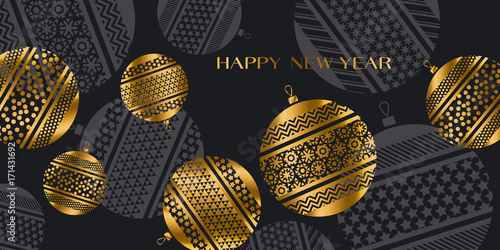 abstract gold new year baub...