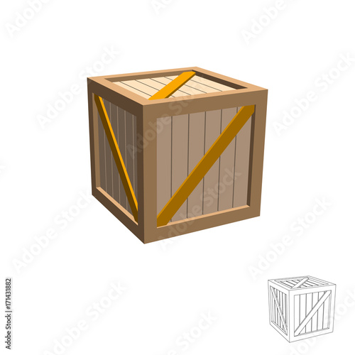 Wooden box. Isolated on whi...