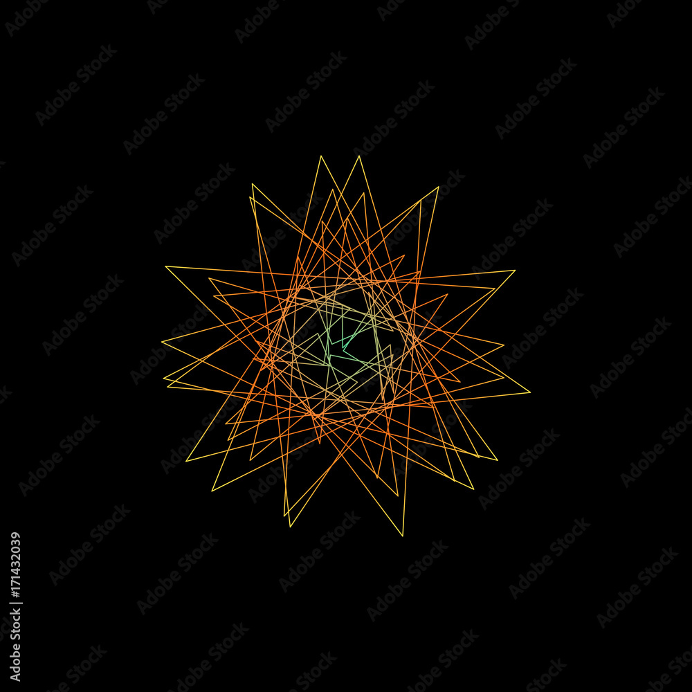 Abstract geometric shape of lines. Vector outline illustration. Abstract geometric shape of lines. Vector outline illustration.