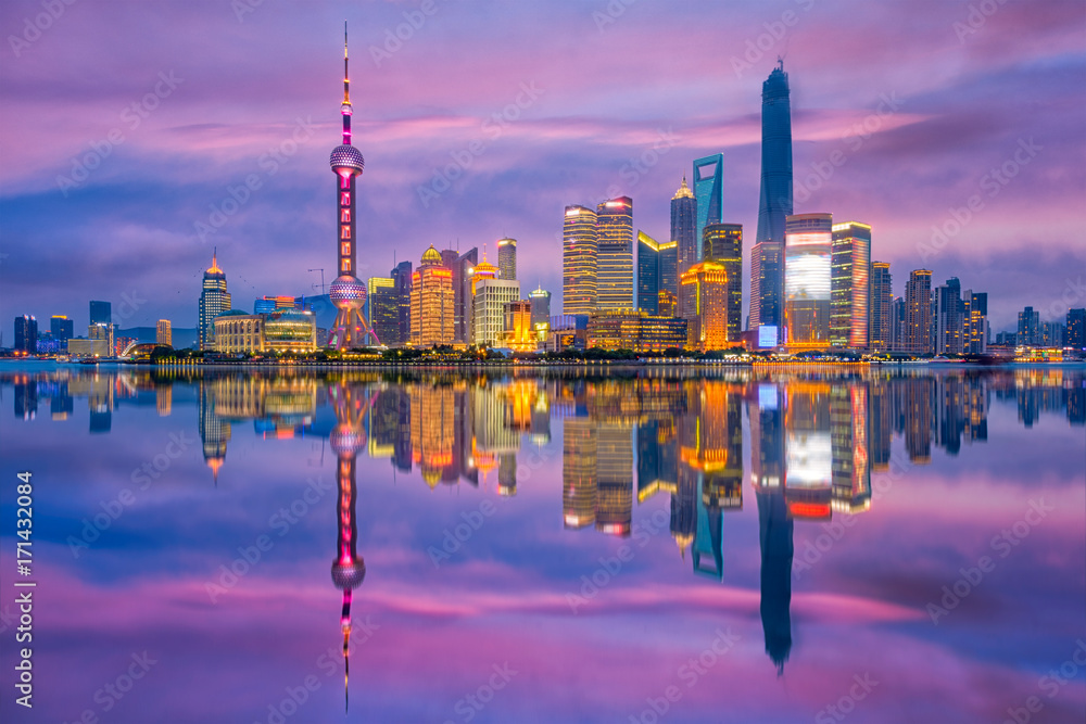 Naklejka premium Szanghaj China Cityscape