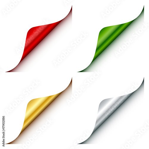 4 Metallic Corners Rounded Christmas