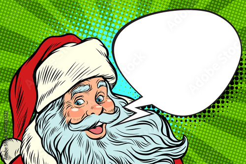 Santa Claus cartoon bubble, Christmas greeting