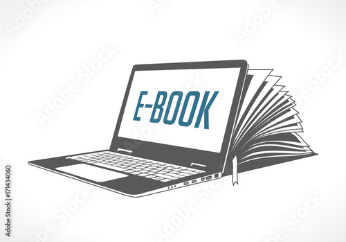 Elearning logo - ebook, e-learning and knowledge base concept