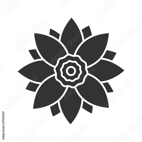 Lotus flower glyph icon