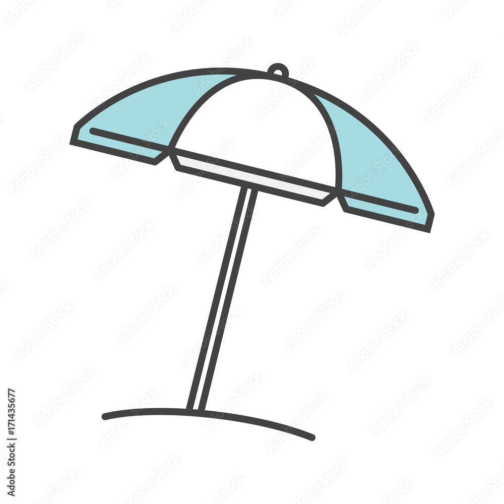 Beach umbrella color icon Beach umbrella color icon