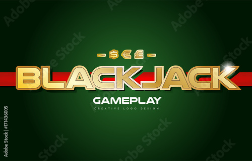 blackjack word text logo banner postcard design typography