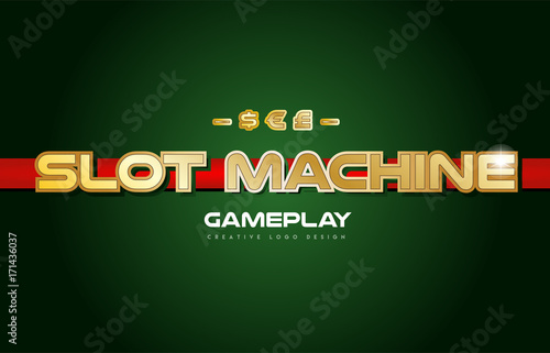 slot machine word text logo banner postcard design typography