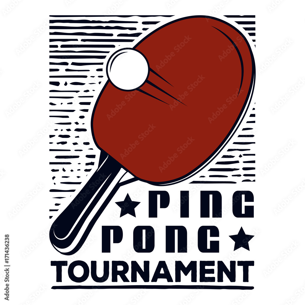 Logo design ping pong tournament for printing press and on T-shirts,  publications on the Internet. Vector image vector de Stock | Adobe Stock