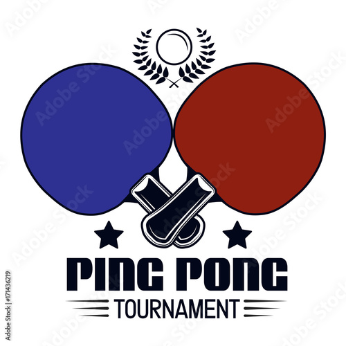 Logo design ping pong tournament for printing press and on T-shirts, publications on the Internet. Vector image