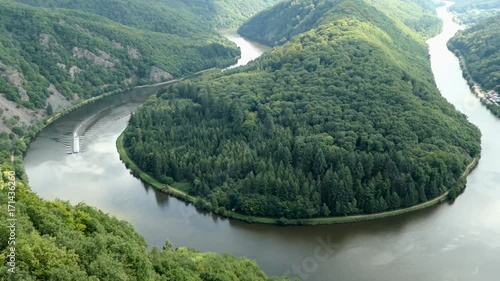 View over the Saar river loop next to Mettlach