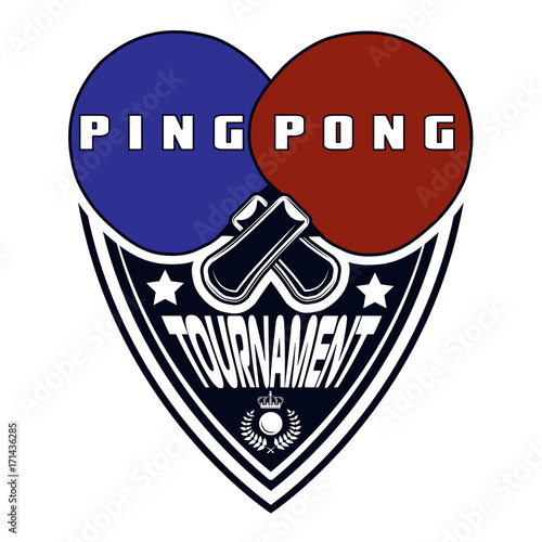 Logo design ping pong tournament for printing press and on T-shirts, publications on the Internet. Vector image