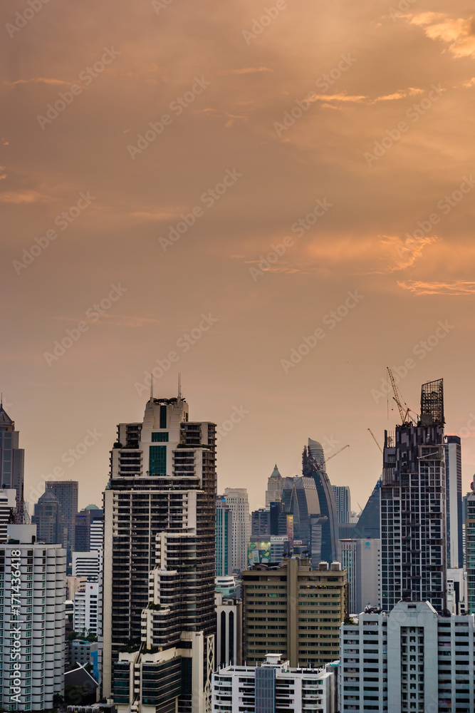 sunset city building