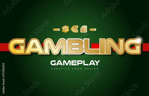 gambling word text logo banner postcard design typography