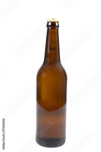 A bottle of beer on white background