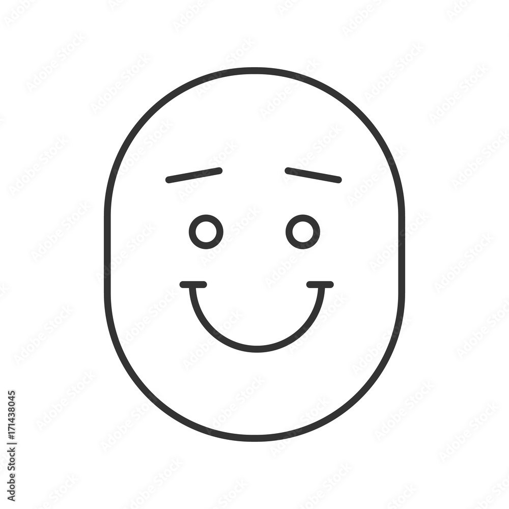 Happy and funny smile linear icon Happy and funny smile linear icon