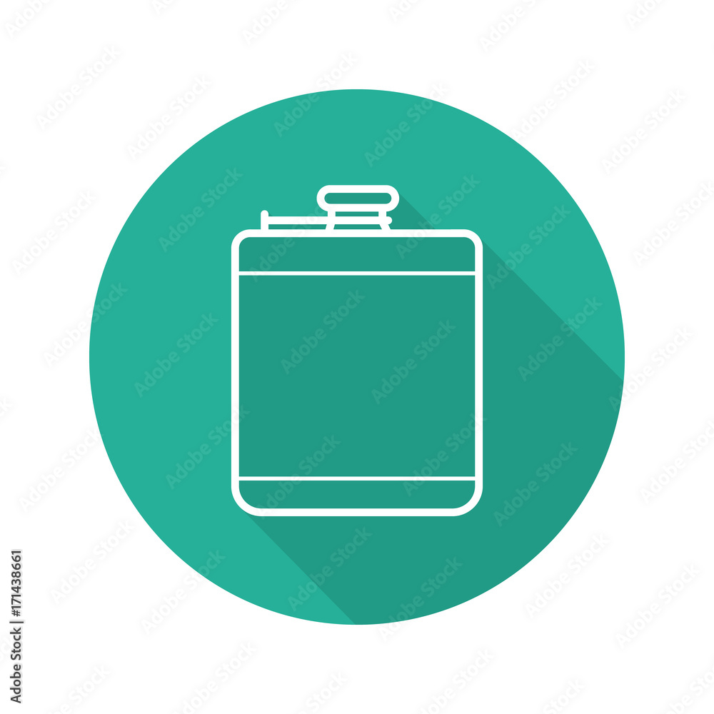Hip flask flat linear long shadow icon Hip flask flat linear long shadow icon