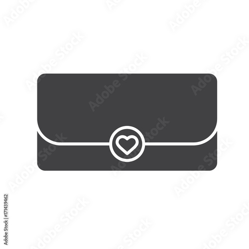Clutch bag glyph icon