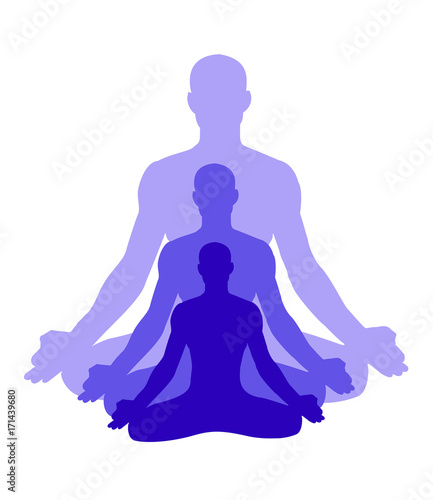 man of yoga makes relaxation exercise