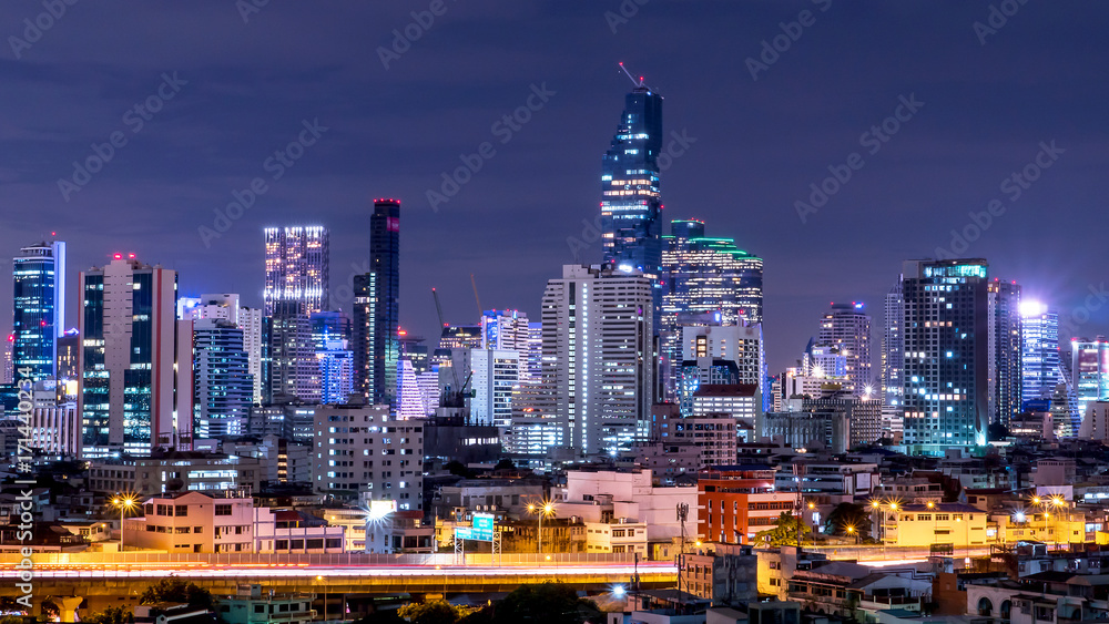 Naklejka premium Cityscape Night light 8