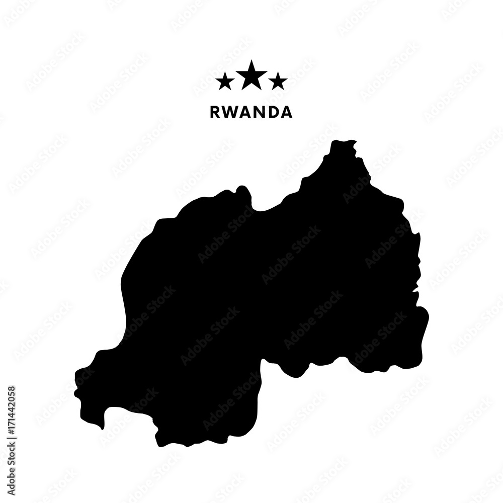 Rwanda map. Vector illustration.