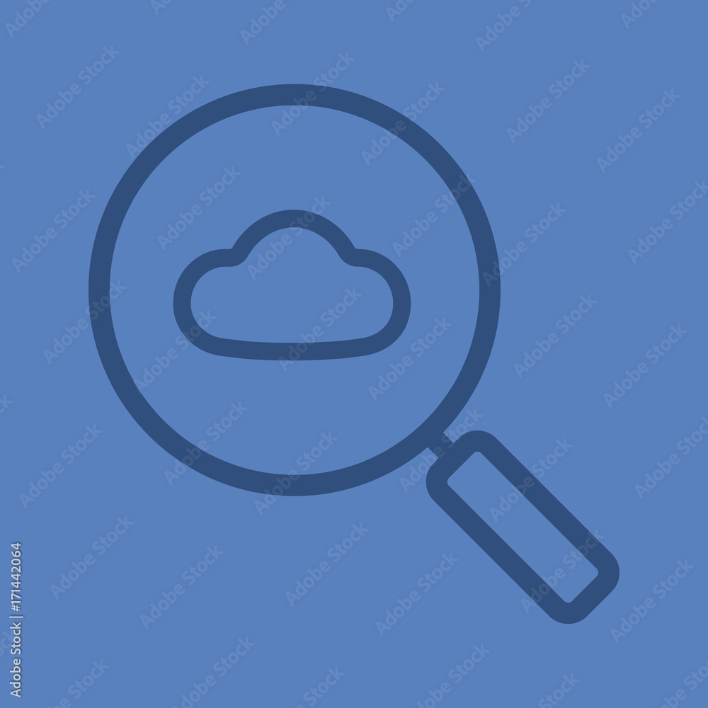 Cloud storage search linear icon Cloud storage search linear icon