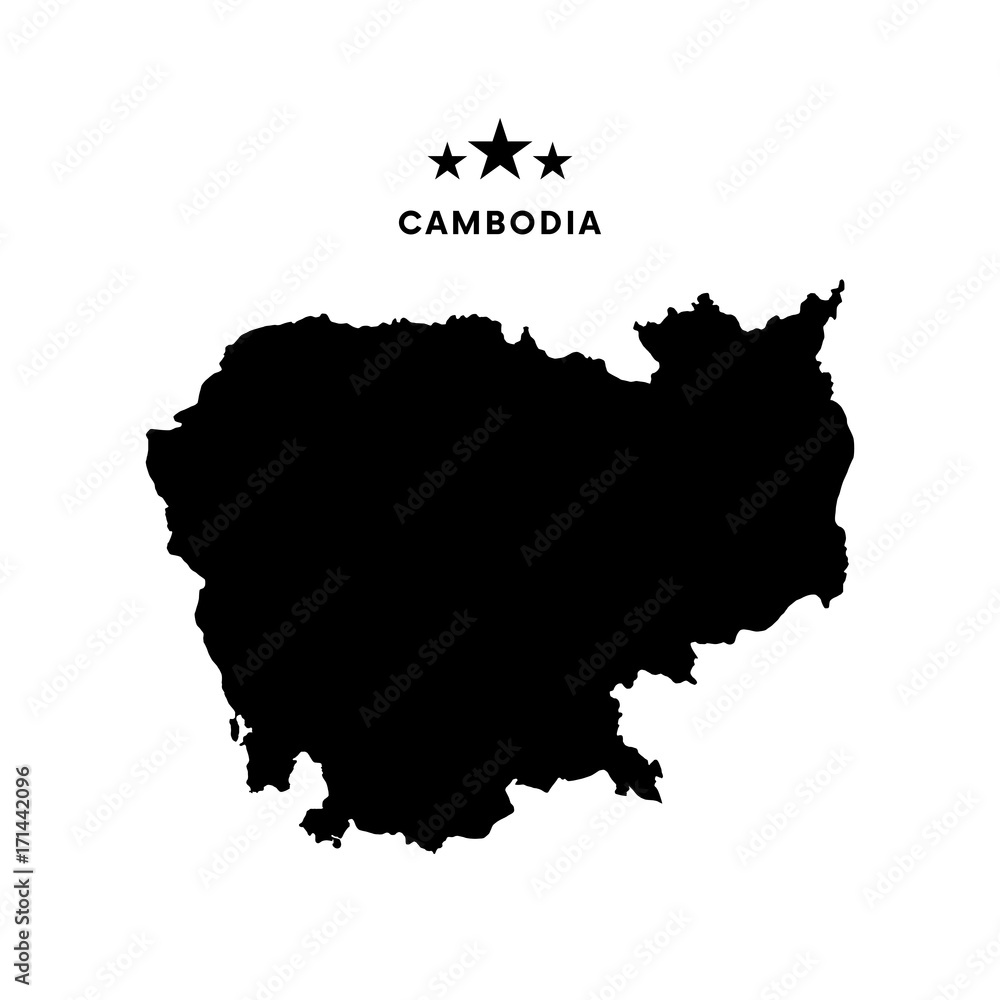 Cambodia map. Vector illustration.