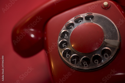 Red vintage telephone