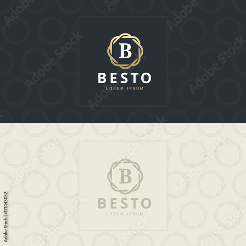 B Letter Logo, Icon with pattern. vector element