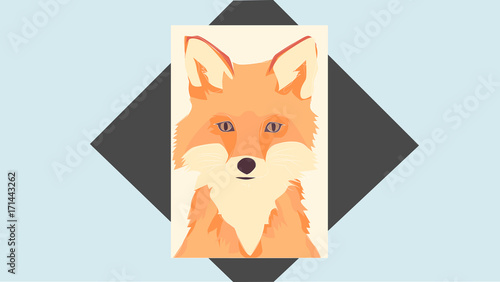 Geometric orange fox