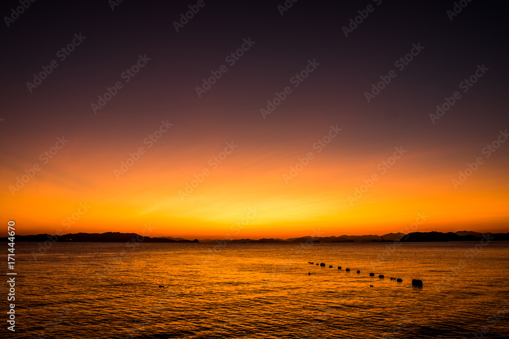 Sunset from Gadeokdo-Island, Busan, South Korea