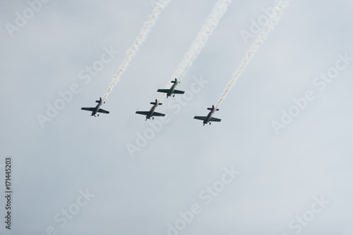 Navy airplanes in a sky on Chicago Air Show in 2017 photo