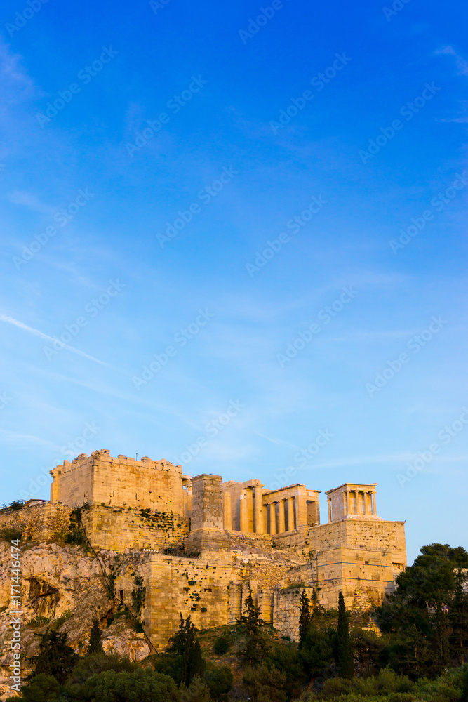 view of Historic Old Acropolis of Athens, Greece view of Historic Old Acropolis of Athens, Greece