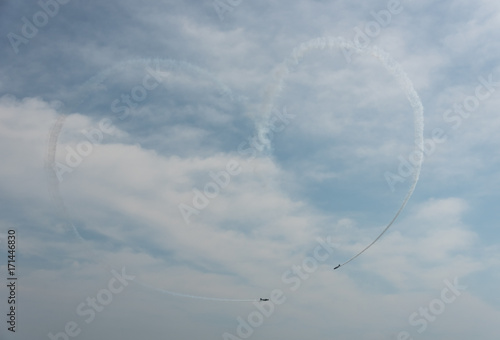 Navy airplanes in a sky on Chicago Air Show in 2017 photo