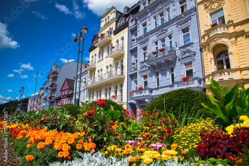 Obraz na plátne Karlovy Vary at summer daytime. Czech Republic
