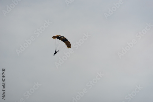 Navy parachutist in a sky on Chicago Air Show in 2017 photo