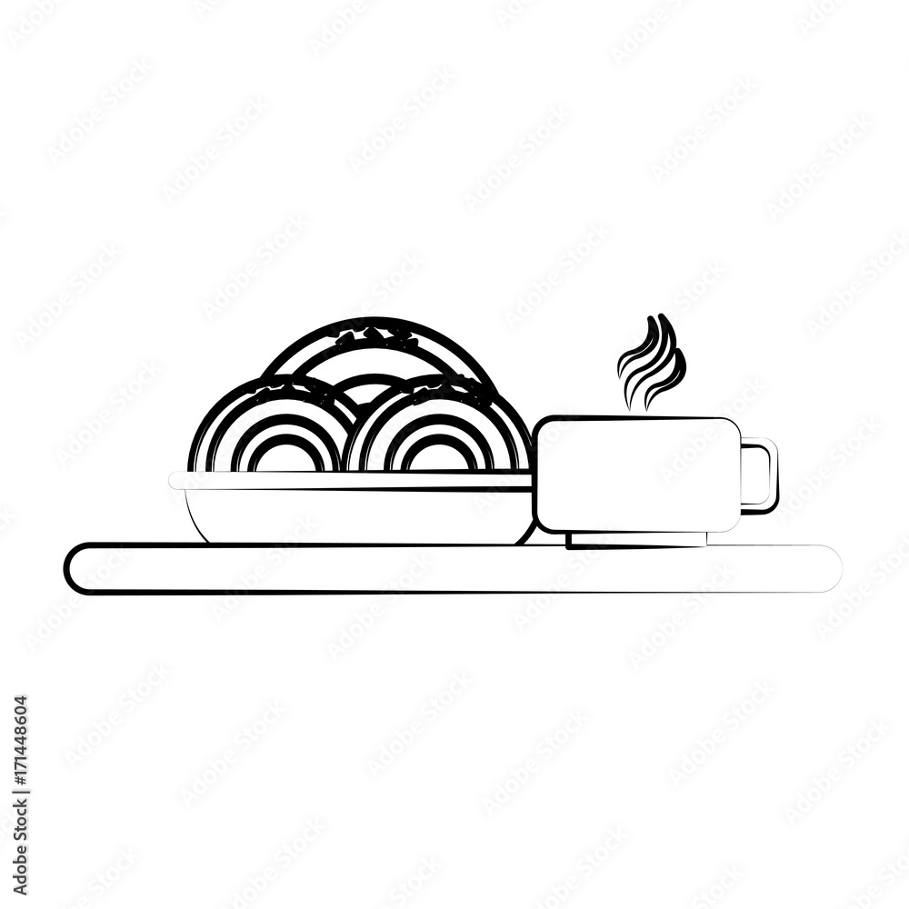 mug with spaghetti food and beverage icon image vector illustration design sketch style mug with spaghetti food and beverage icon image vector illustration design sketch style