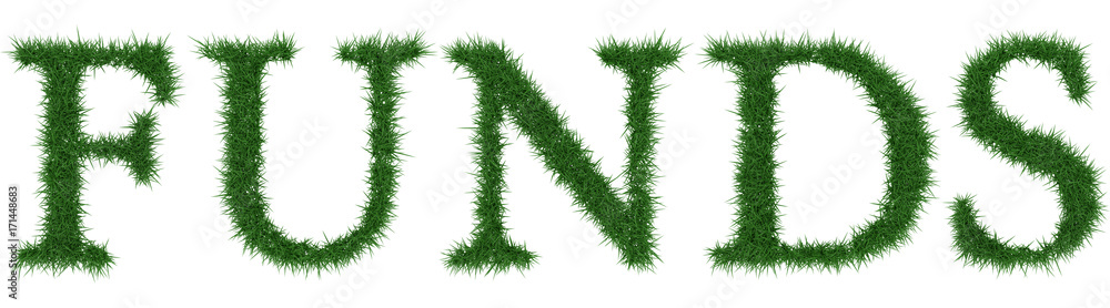 Funds - 3D rendering fresh Grass letters isolated on whhite background. Funds - 3D rendering fresh Grass letters isolated on whhite background.