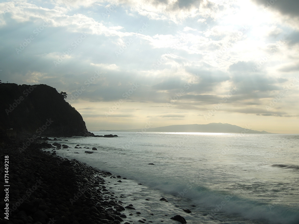 静岡県賀茂郡東伊豆町稲取の風景　日本　