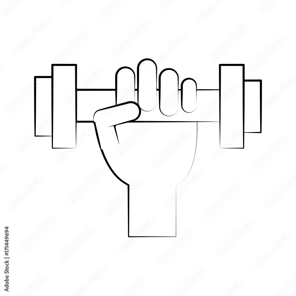 hand holding dumbbell fitness related icon image vector illustration design sketch style hand holding dumbbell fitness related icon image vector illustration design sketch style