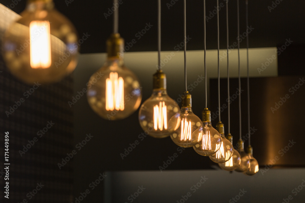 Modern Design Light Bulbs in Row Modern Design Light Bulbs in Row