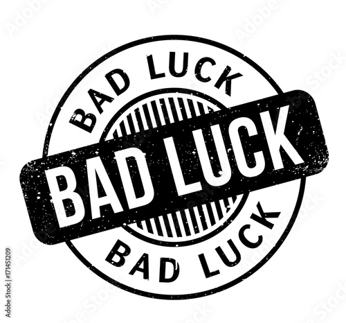 Bad Luck rubber stamp. Grunge design with dust scratches. Effects can be easily removed for a clean, crisp look. Color is easily changed.