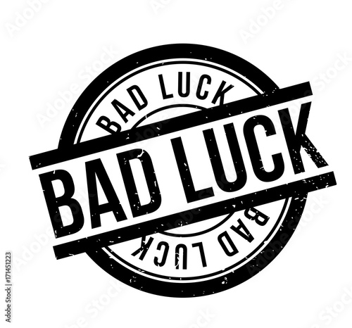 Bad Luck rubber stamp. Grunge design with dust scratches. Effects can be easily removed for a clean, crisp look. Color is easily changed.