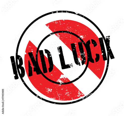 Bad Luck rubber stamp. Grunge design with dust scratches. Effects can be easily removed for a clean, crisp look. Color is easily changed.