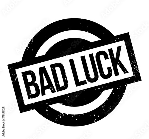 Bad Luck rubber stamp. Grunge design with dust scratches. Effects can be easily removed for a clean, crisp look. Color is easily changed.