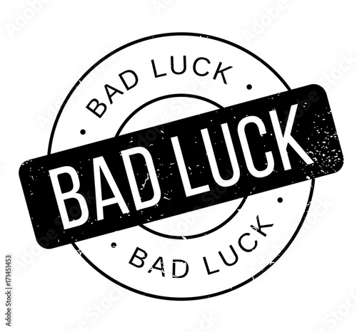 Bad Luck rubber stamp. Grunge design with dust scratches. Effects can be easily removed for a clean, crisp look. Color is easily changed.